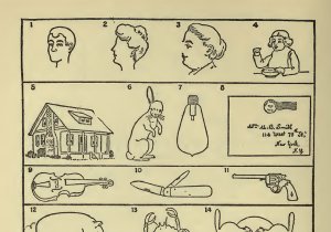 Illustrations for a Binet Simon IQ test