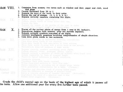 Text from a manual for the Binet-Simon scale