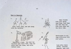 Typed handout for camp counselors