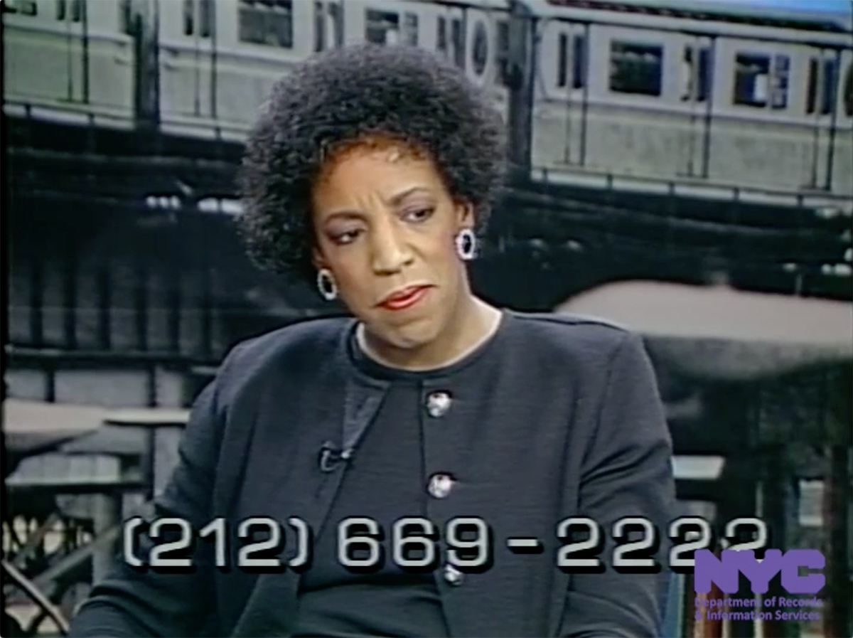 Still image from a tv talk show